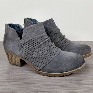 Earth Origins Oakland Amanda Ankle Bootie, Gray Suede, Womens Size 7